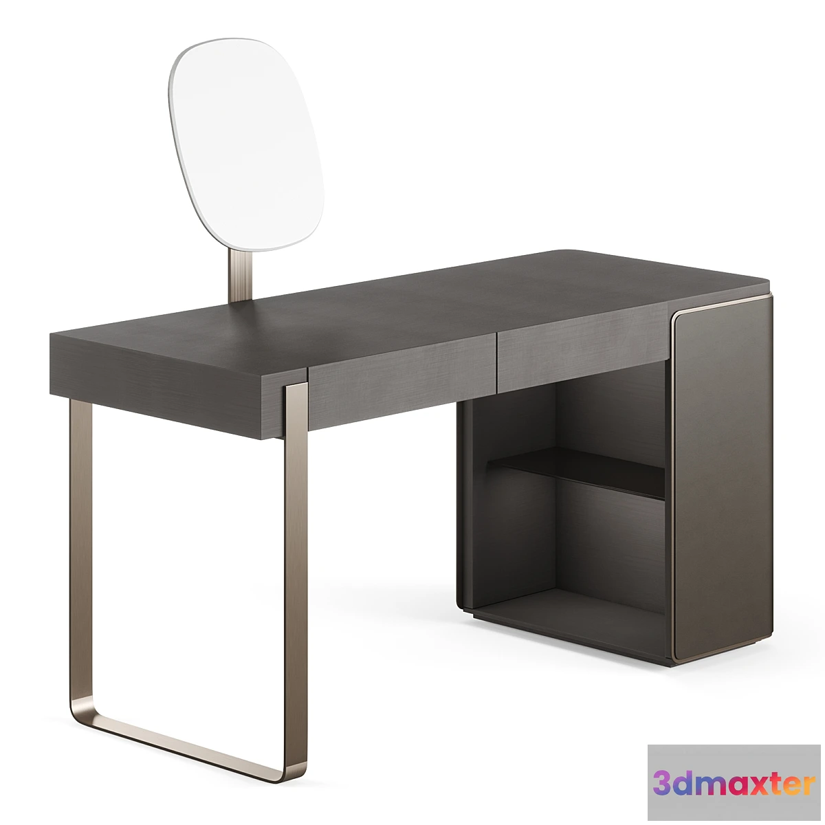 1307878 - Fendi Icon Lady Desk with Mirror (Charcoal Fiddleback Sycamore) 3D Max