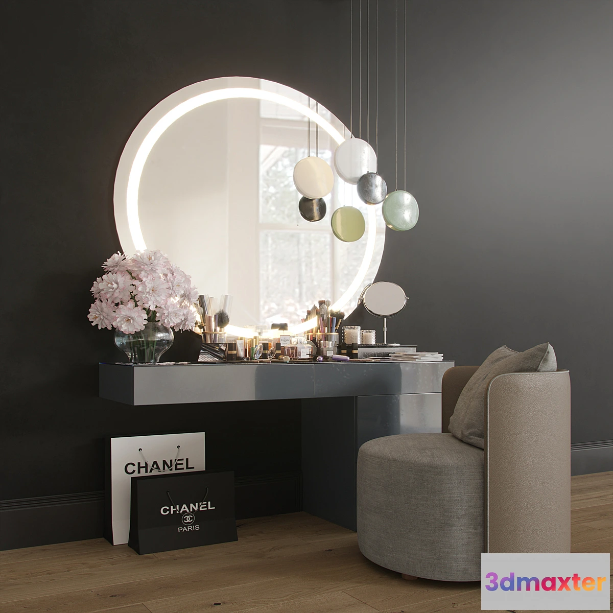 1314744 - MakeUP Dressing Table Decorative Set Set_02 3D Max