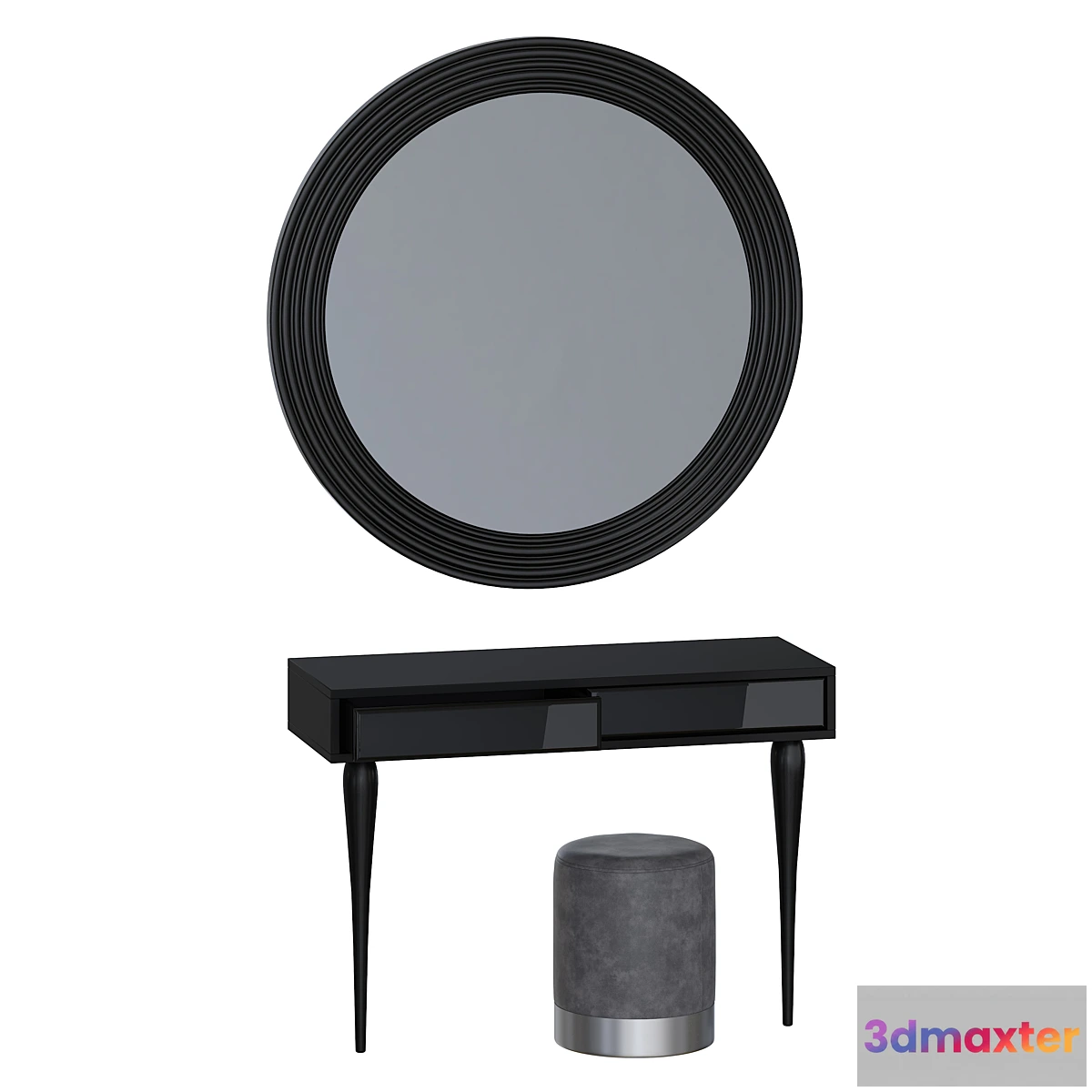 1424094 - Cloud dressing table Cloud mirror and Kami pouf 3D Max