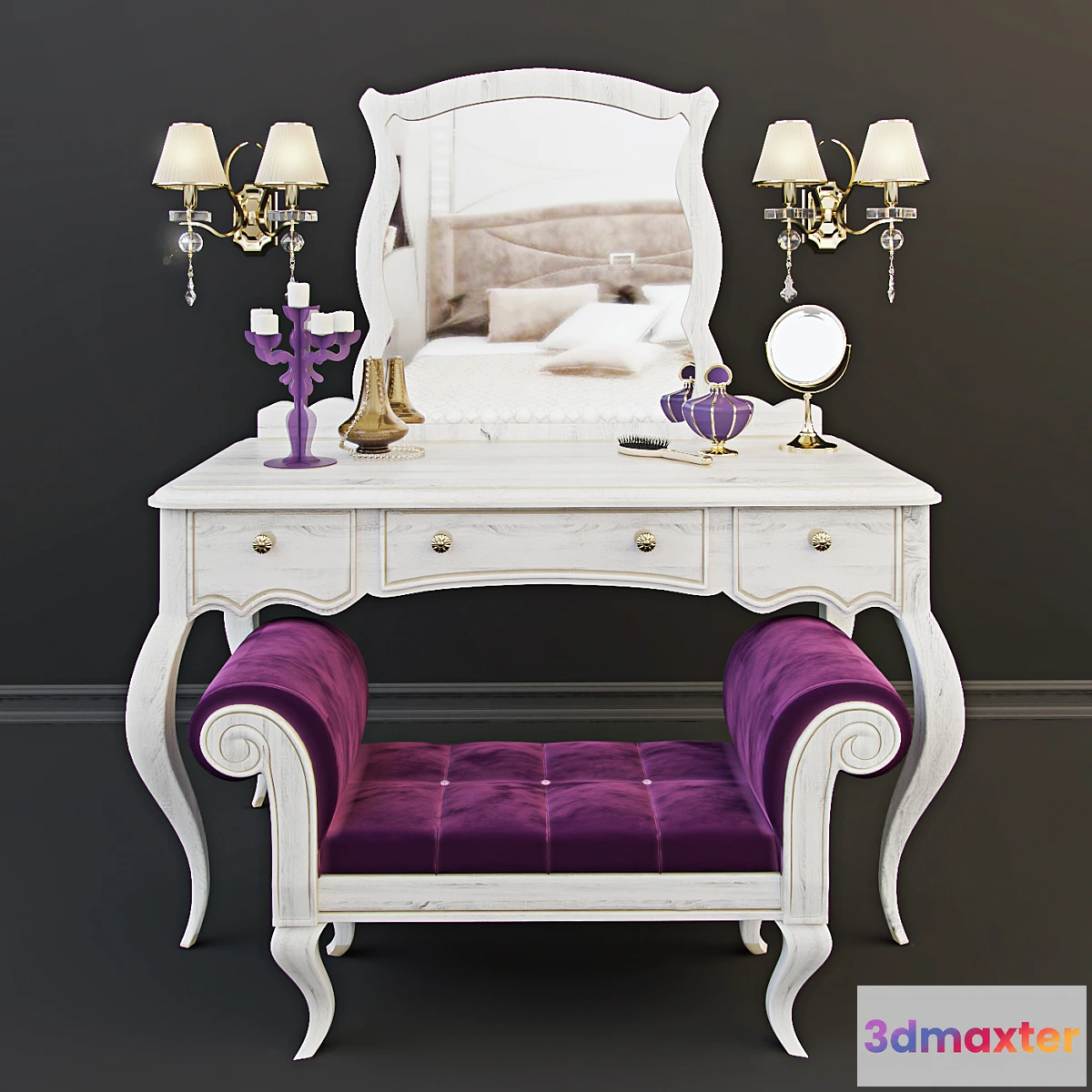 1427020 - Cosmetic table with decor 3D Max