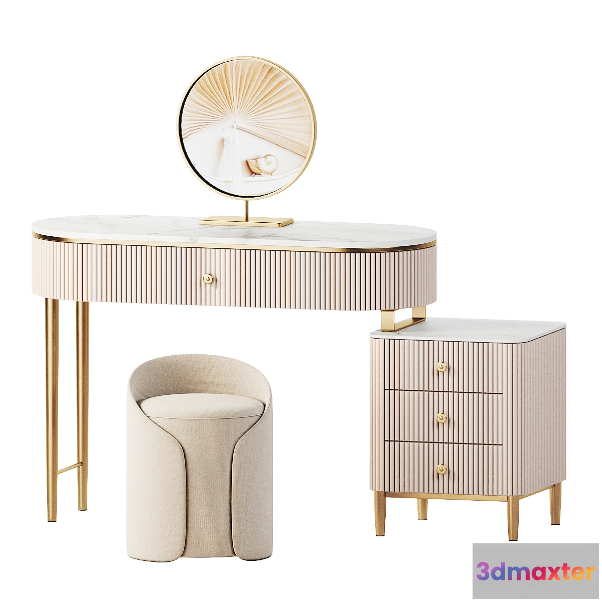 1448814 - Vandana Interiors Makeup Vanity Set 3D Max