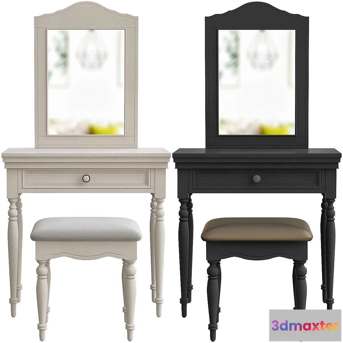 1470302 - Toulouse Antique French Style Dressing Table Set 3D Max