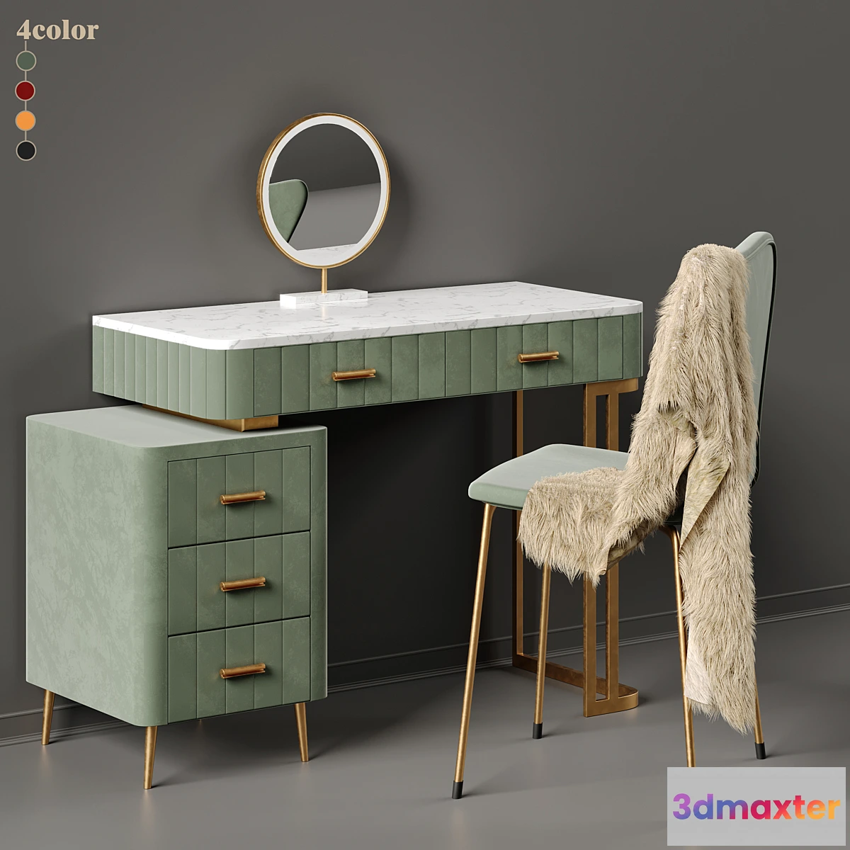 542281 - Multi Color Velvet Dressing Table By Saleh