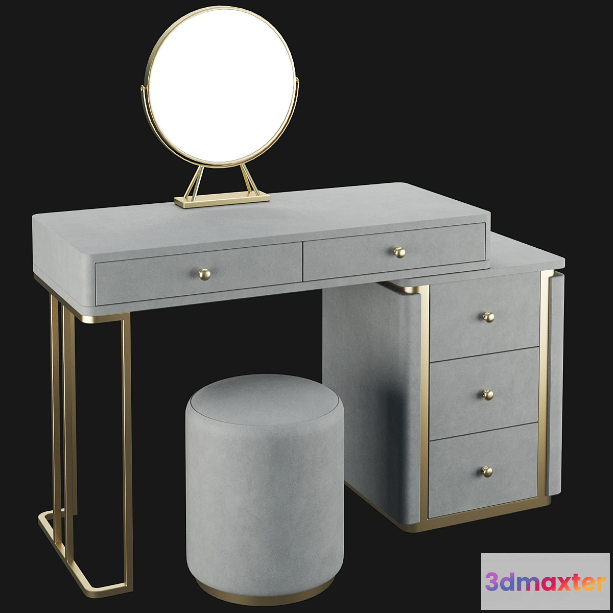 782050 - Homary Makeup Vanity Set Retracted - No.2