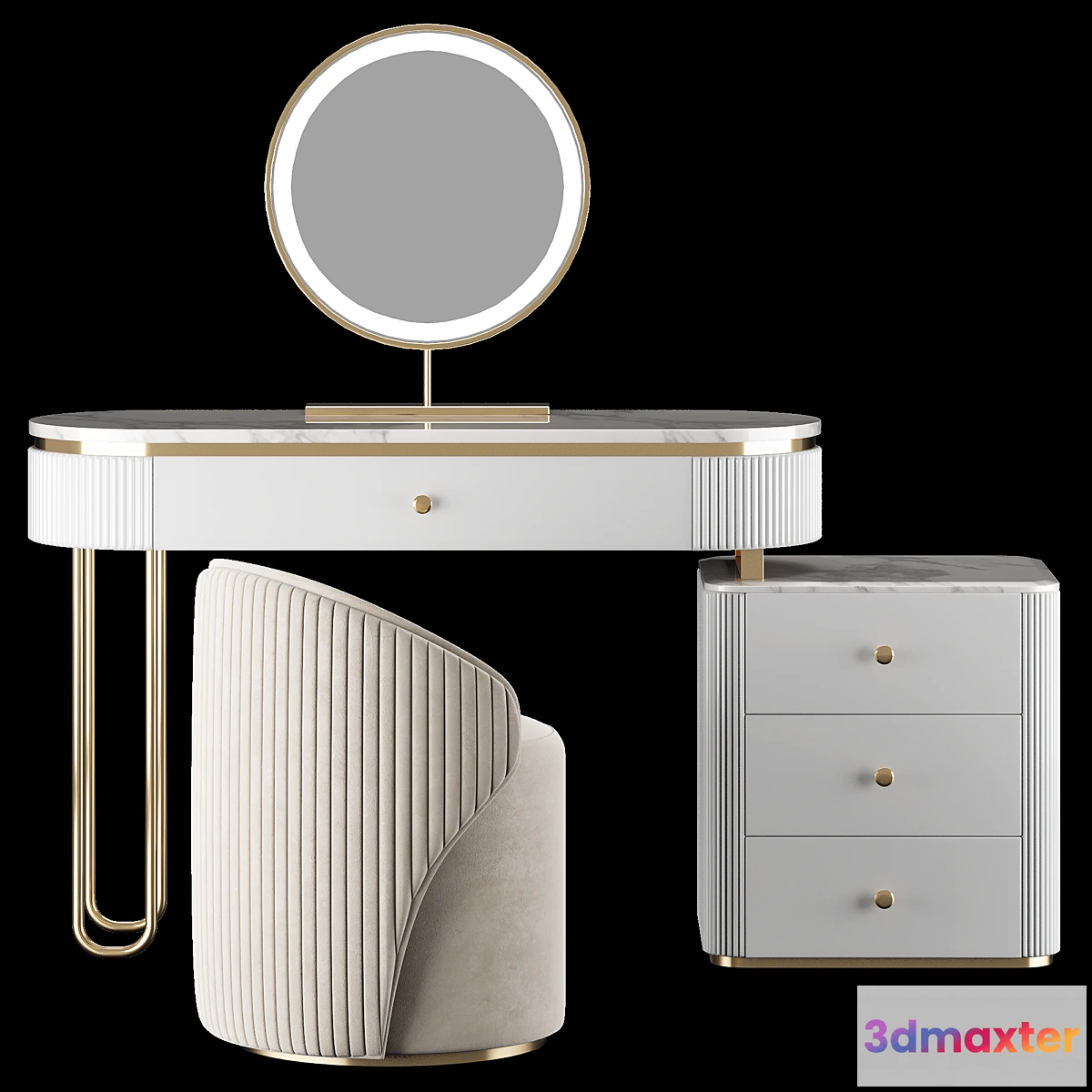 782064 - Homary Oboval Modern Makeup Vanity Table - No.2