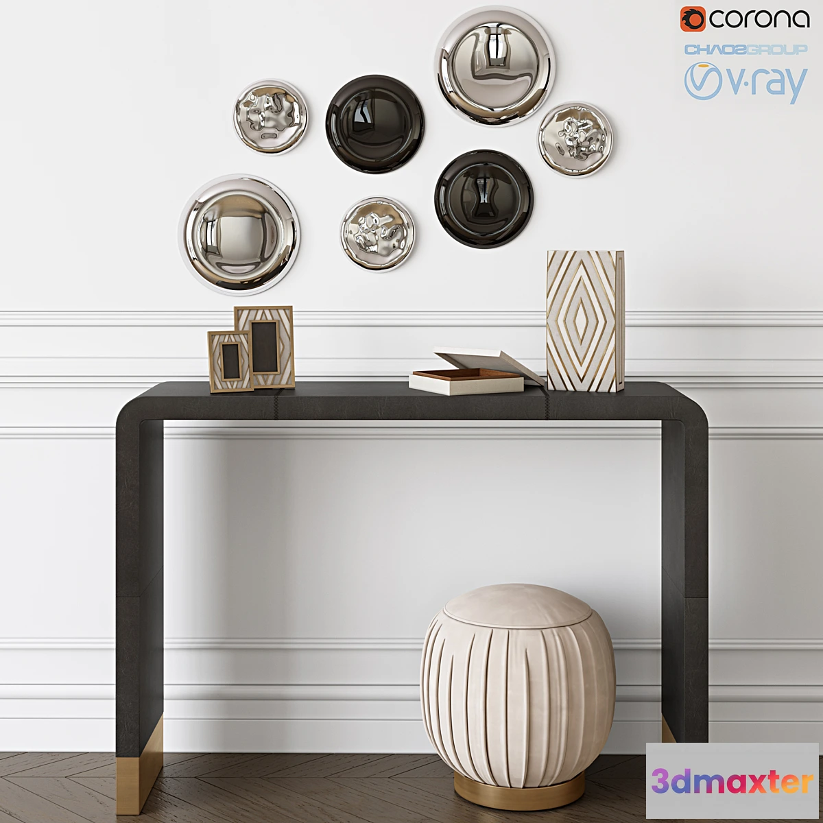 865243 - CB2 Tyler Leather Console & Ottoman-Stool - No.4