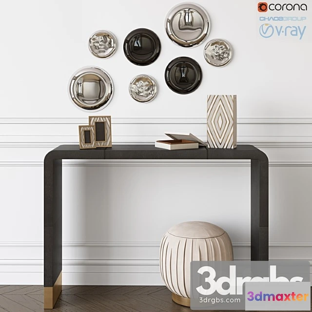 951514 - Cb2 tyler leather console & ottoman-stool 2