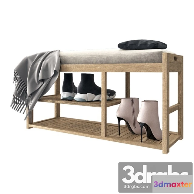 1030750 - Bench with shelf for shoes