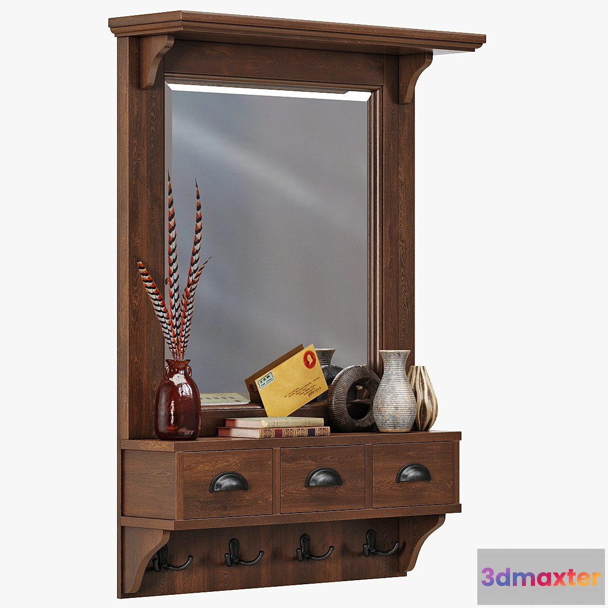 1332045 - Pottery Barn Classic Entryway Mirror Organizer 3D Max