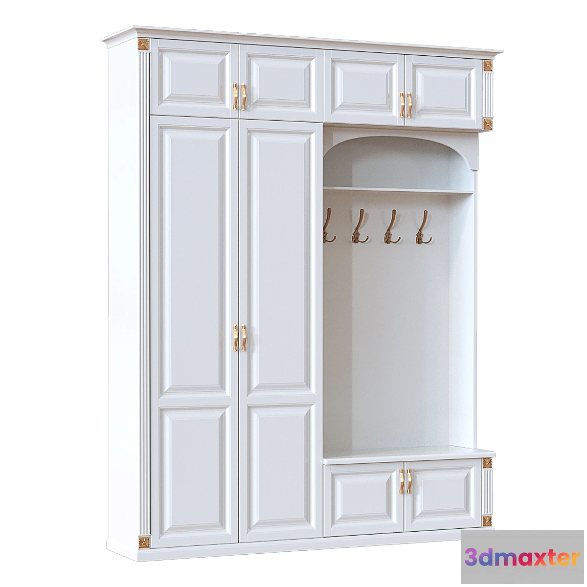 1355293 - White hallway with a mirror 3D Max