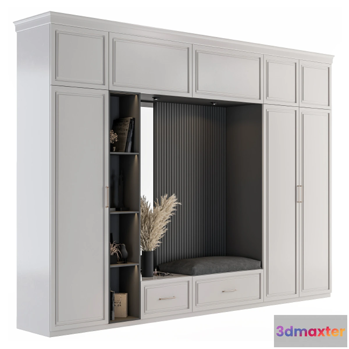 1356569 - Hallway 06 - Gray and Black Set 3D Max