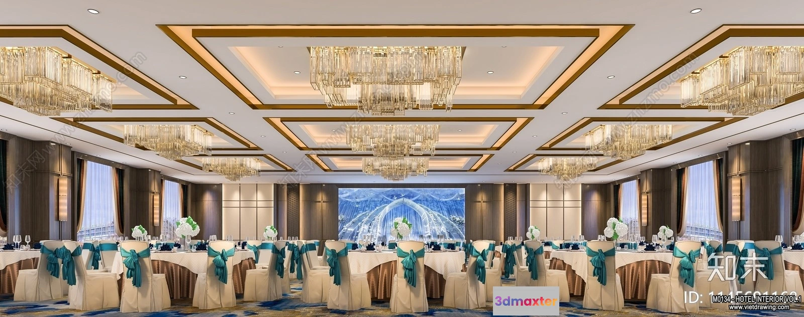 1364582 - Hotel - Hall - 3D Interior Scene - 3D Models - 004 3D Max