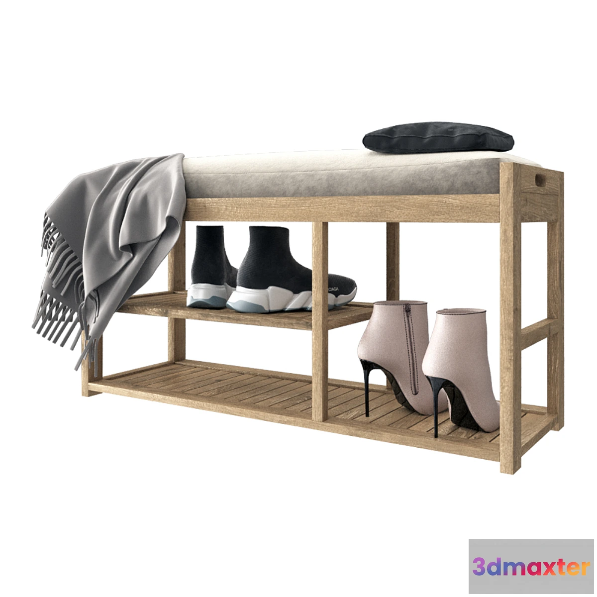 1427670 - Bench with shelf for shoes 3D Max