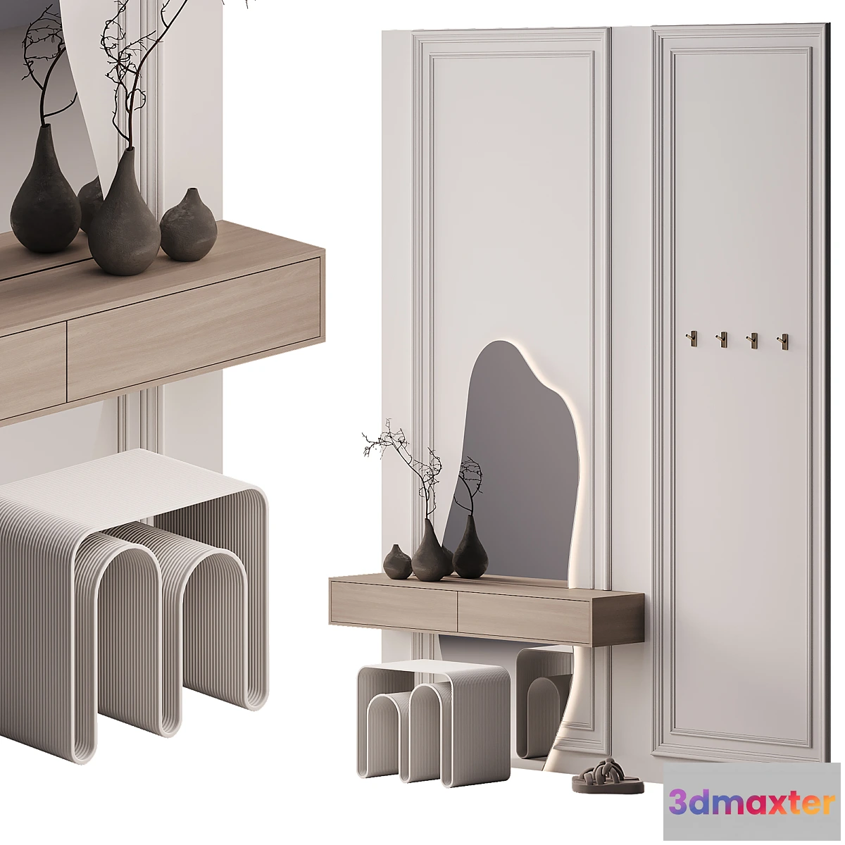 1430872 - Hallway with curved mirror 3D Max