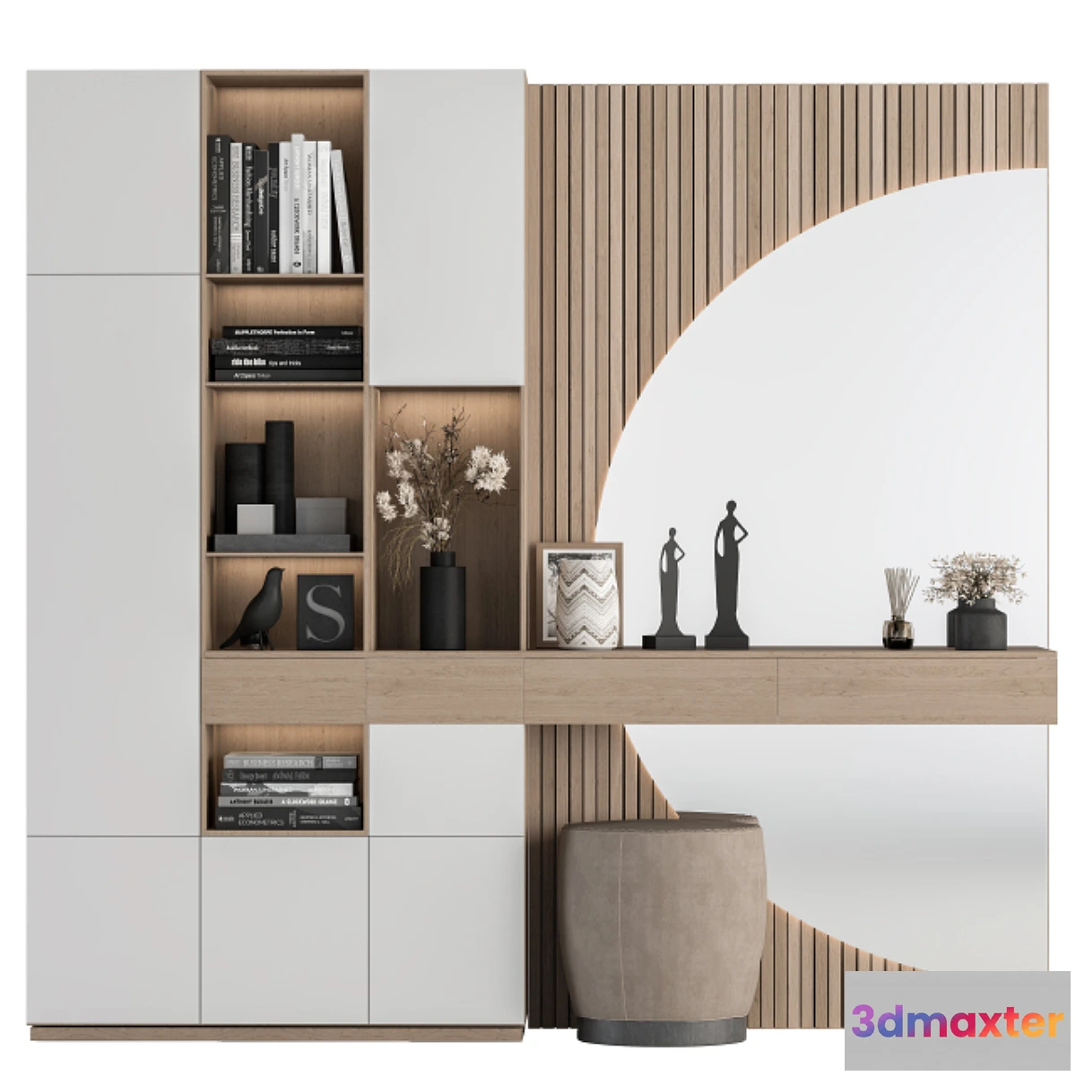 760813 - Hallway 13 - White and Wood Set