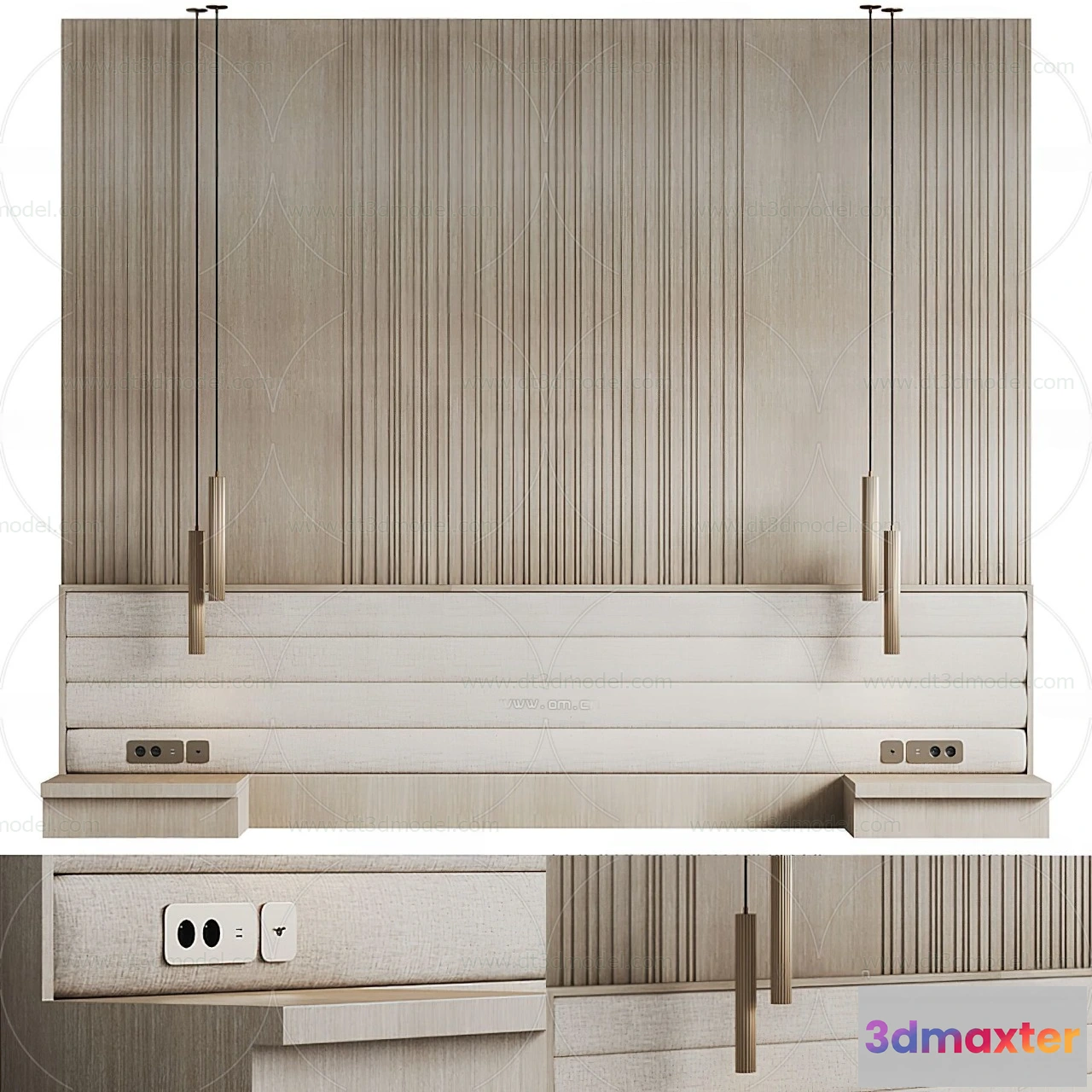 1686994 - Headboard for Bed 3D Models - 3DSKY - 011 - VRAY Render 3D Max