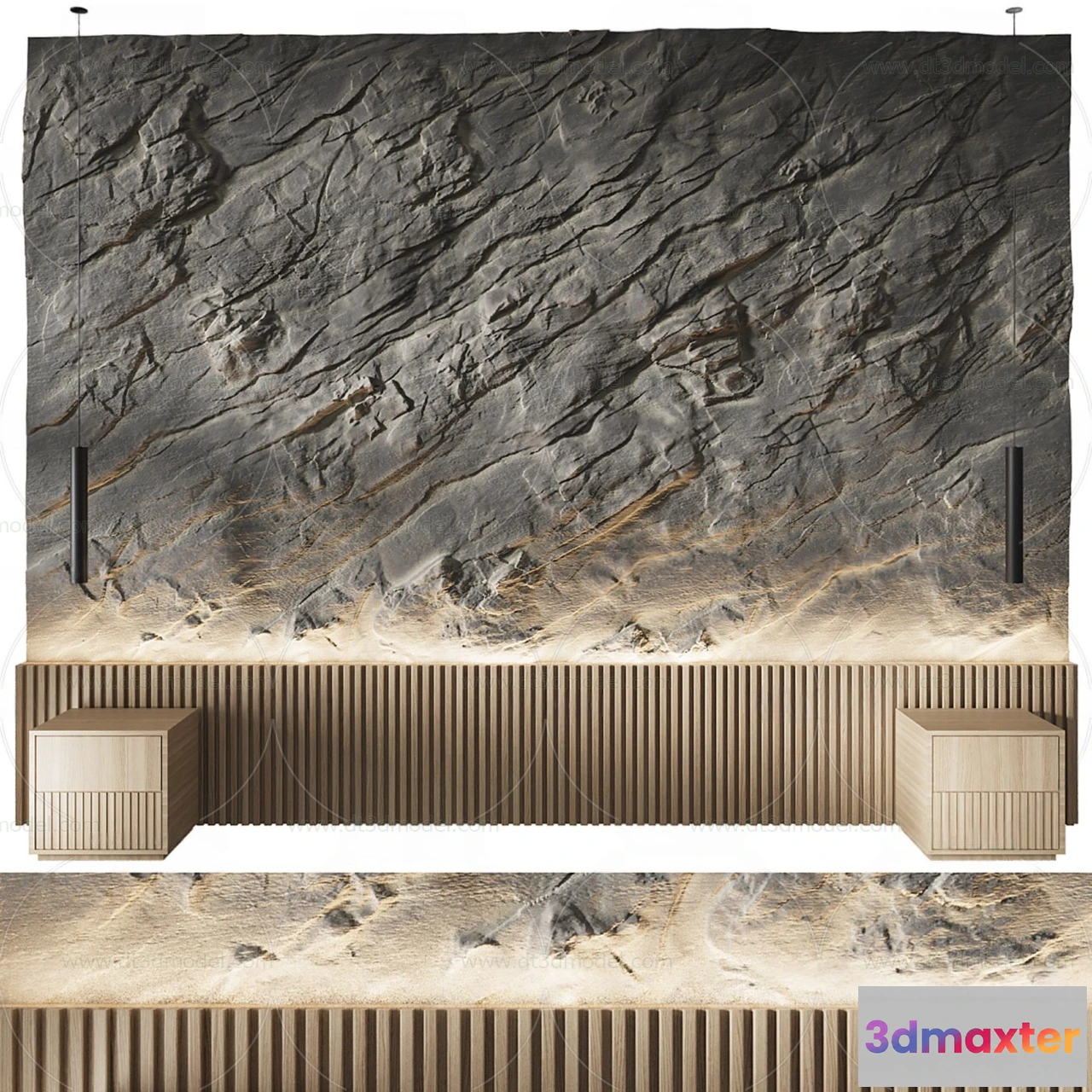 1687028 - Headboard for Bed 3D Models - 3DSKY - 028 - VRAY Render 3D Max