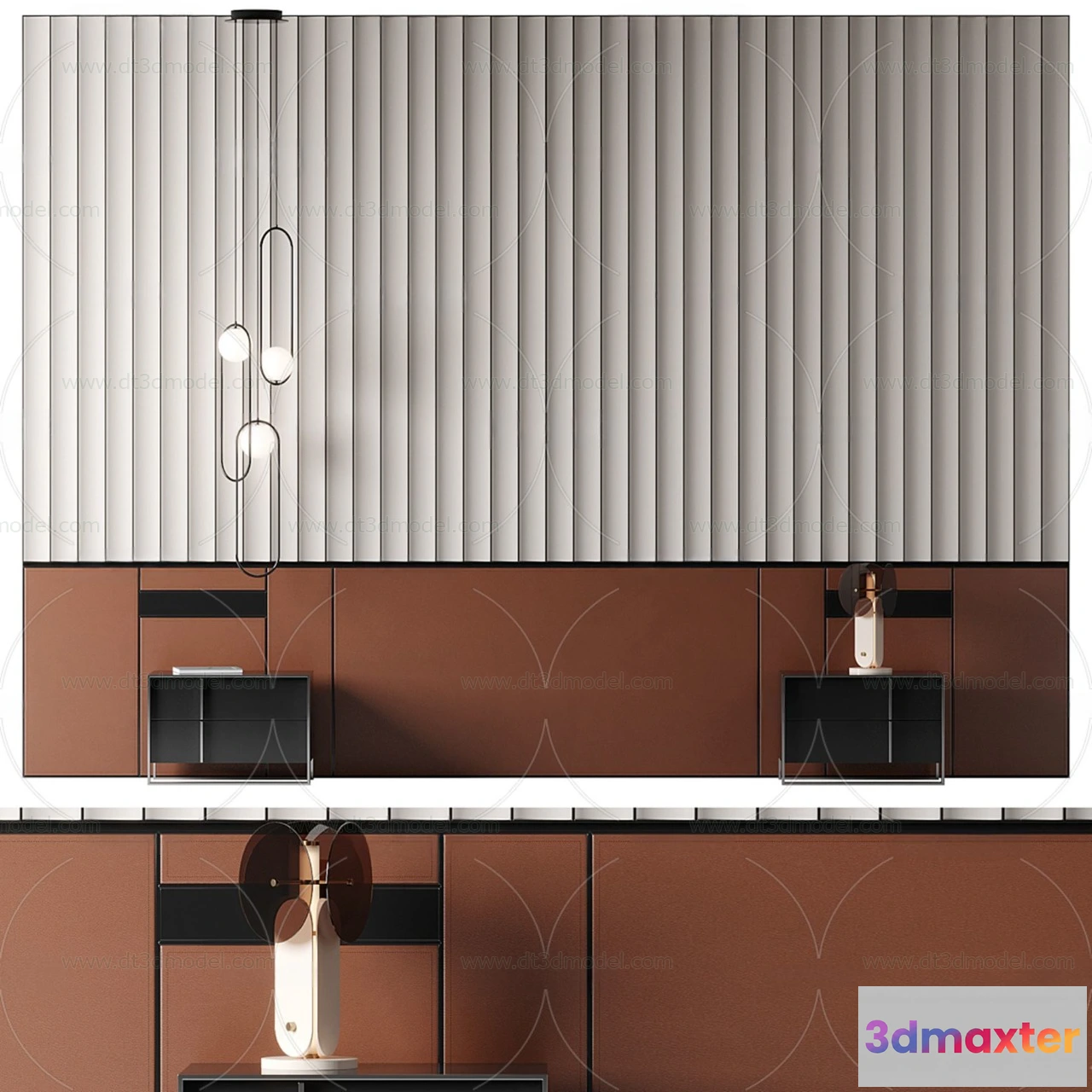 1687038 - Headboard for Bed 3D Models - 3DSKY - 033 - VRAY Render 3D Max