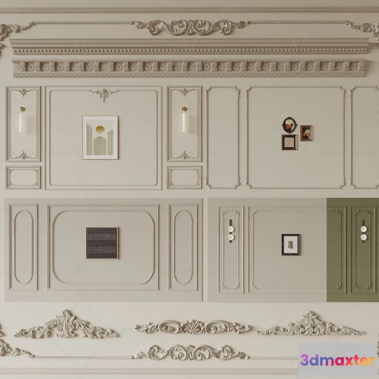 1687094 - Headboard for Bed 3D Models - 3DSKY - 061 - VRAY Render 3D Max