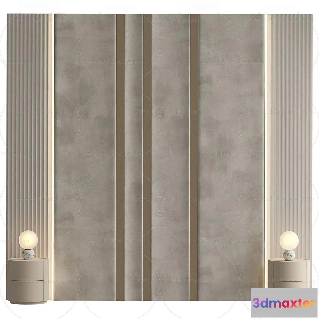 1687108 - Headboard for Bed 3D Models - 3DSKY - 068 - VRAY Render 3D Max