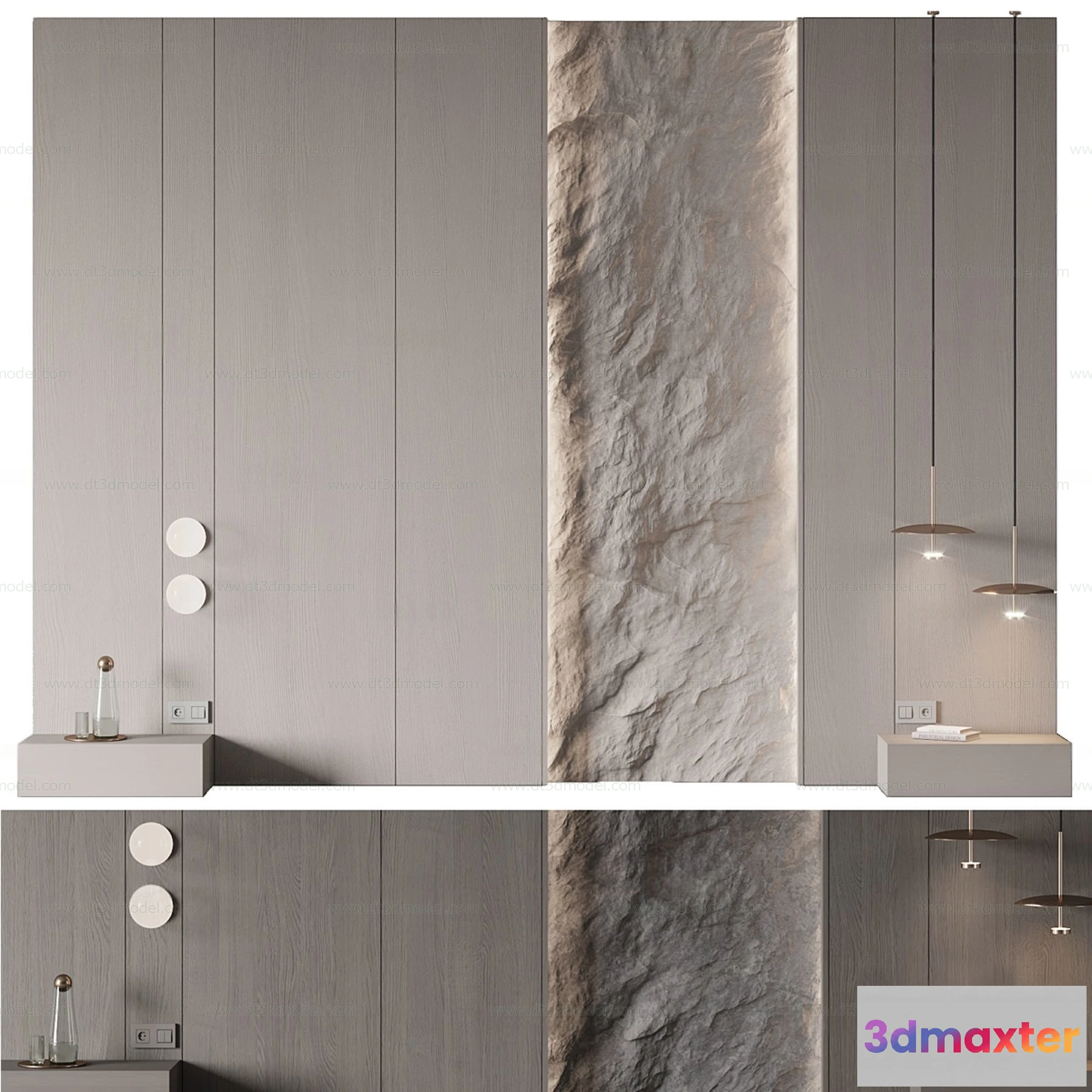 1687154 - Headboard for Bed 3D Models - 3DSKY - 091 - VRAY Render 3D Max