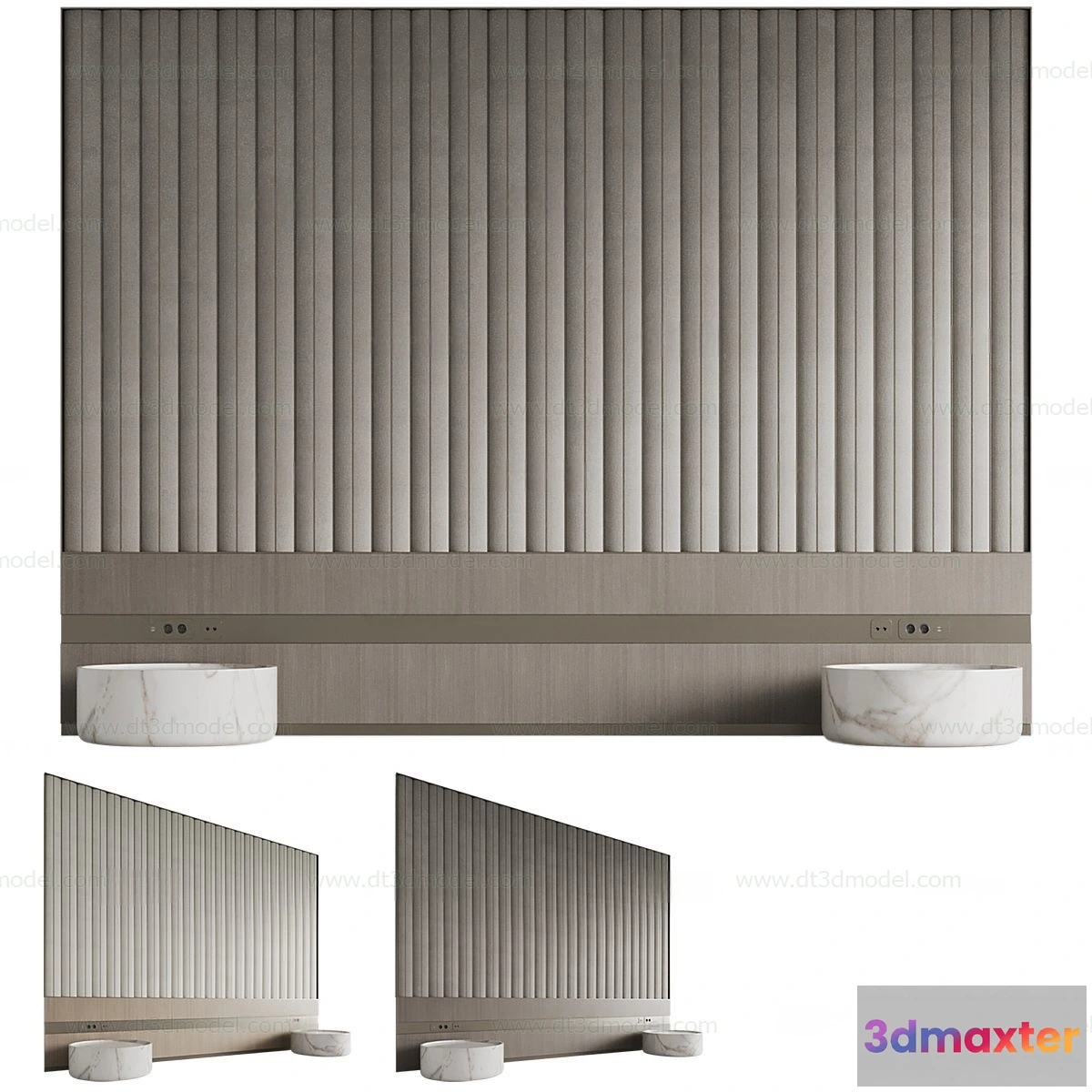 1687204 - Headboard for Bed 3D Models - 3DSKY - 116 - VRAY Render 3D Max