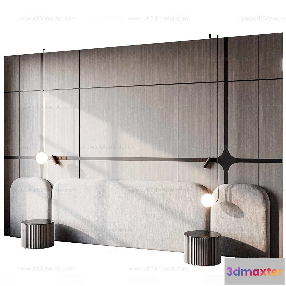1687326 - Headboard for Bed 3D Models - 3DSKY - 177 - VRAY Render 3D Max