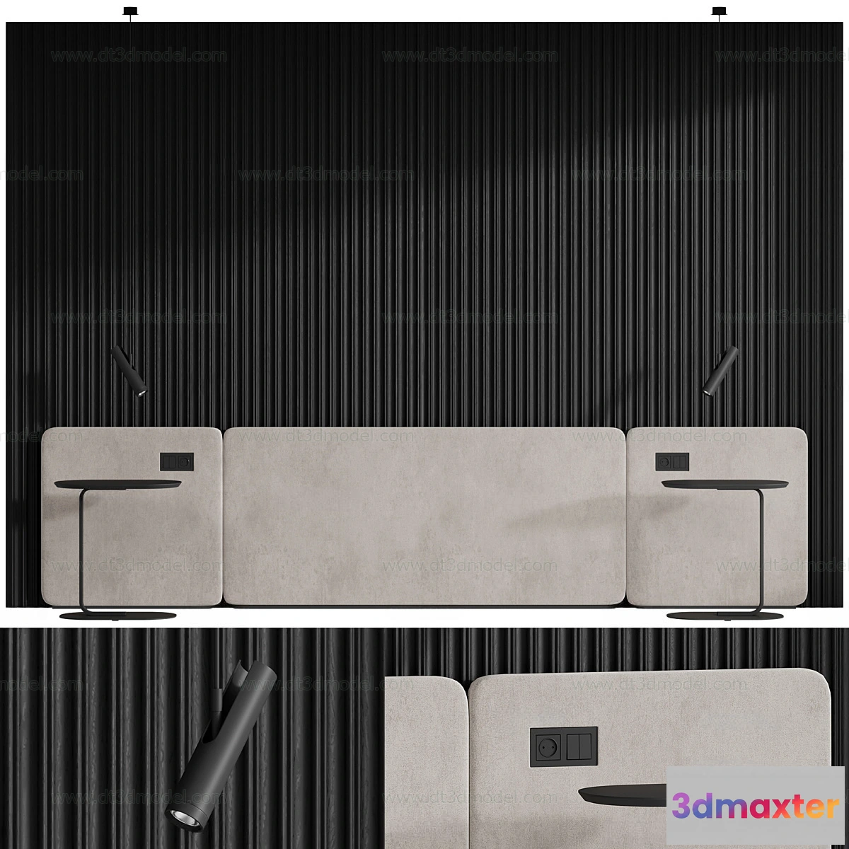 1687344 - Headboard for Bed 3D Models - 3DSKY - 186 - VRAY Render 3D Max