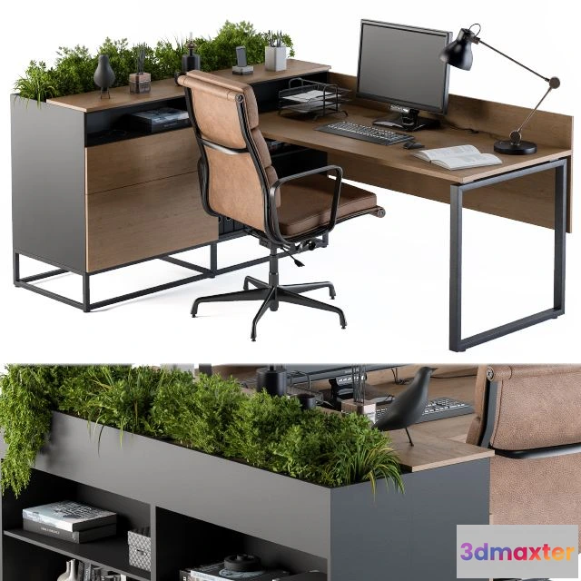 1554403 - Office Desk L Set 3D Max
