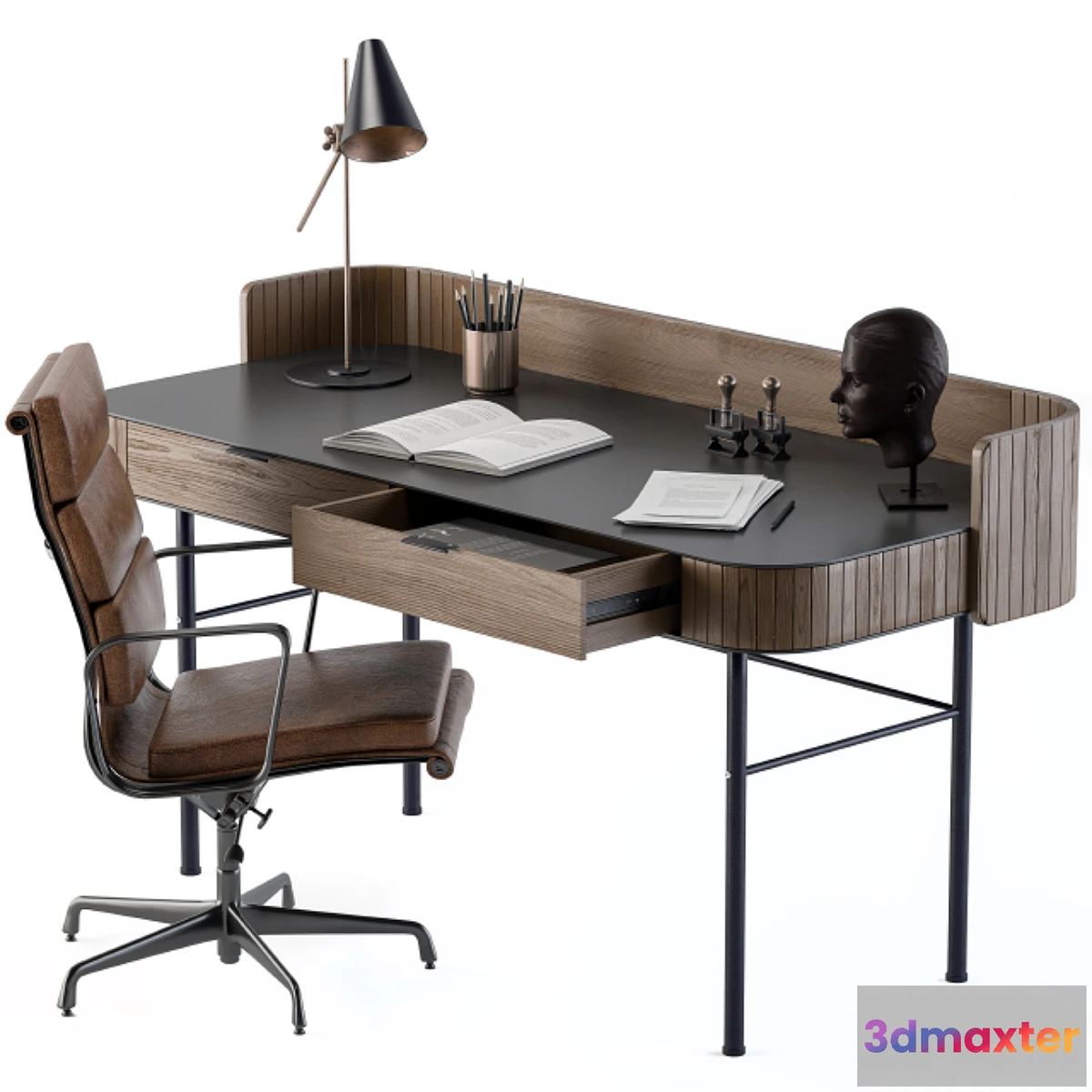 542217 - Vintage Wooden Office Desk