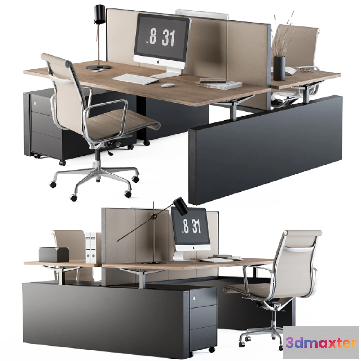 556675 - Office Desk Set Cream