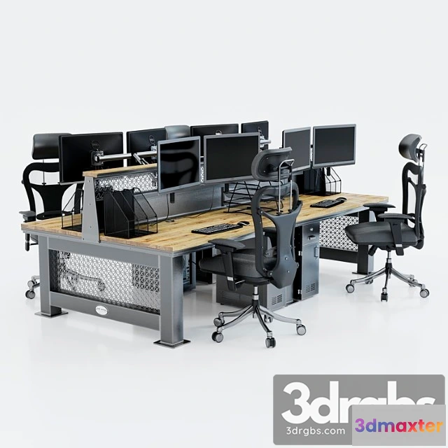 952502 - Computer Desk For 4 Workplaces