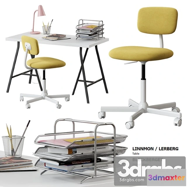 953112 - linnmon - lerberg table + bleckberget chair