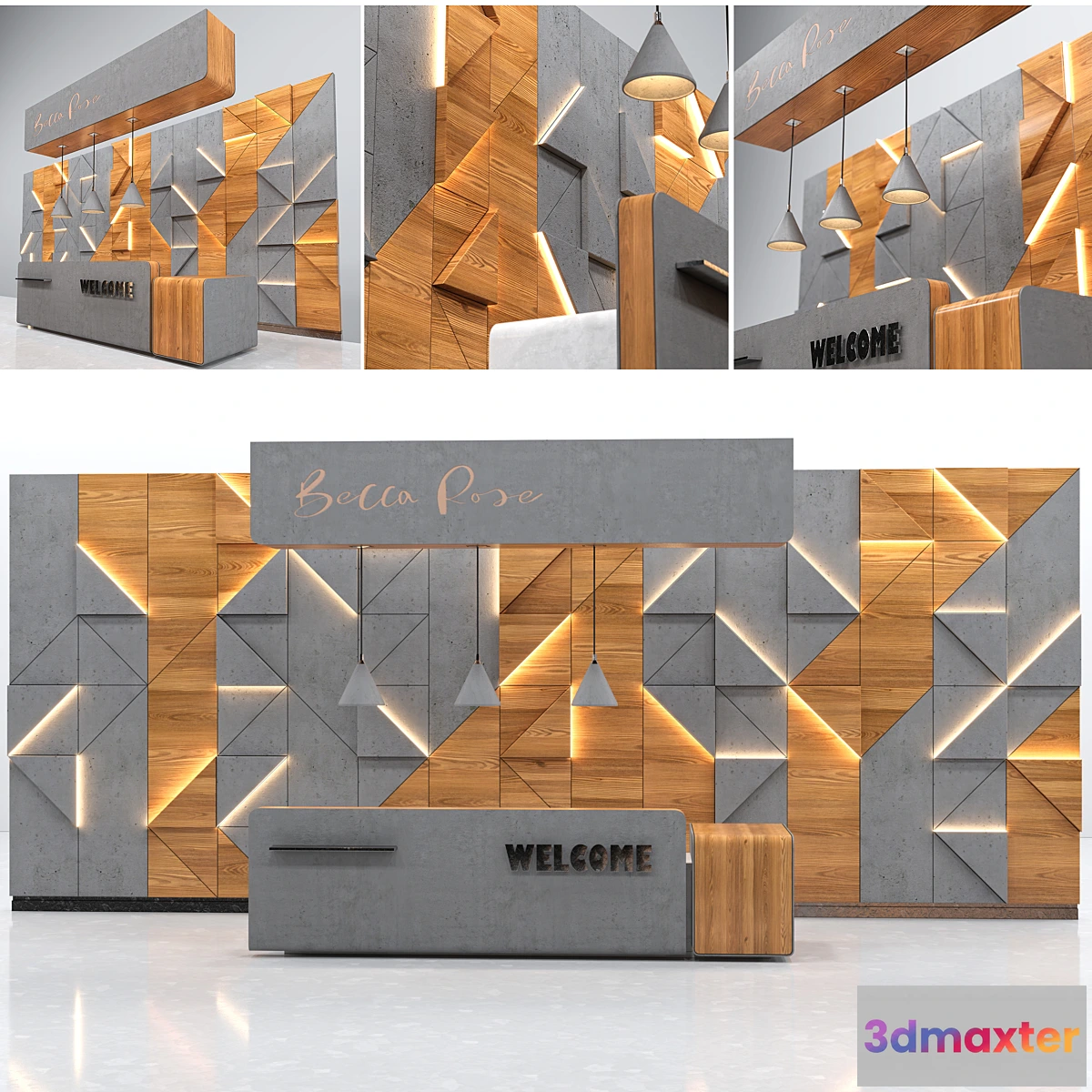 1409204 - Reception Zone (Reception Desk) 3D Max