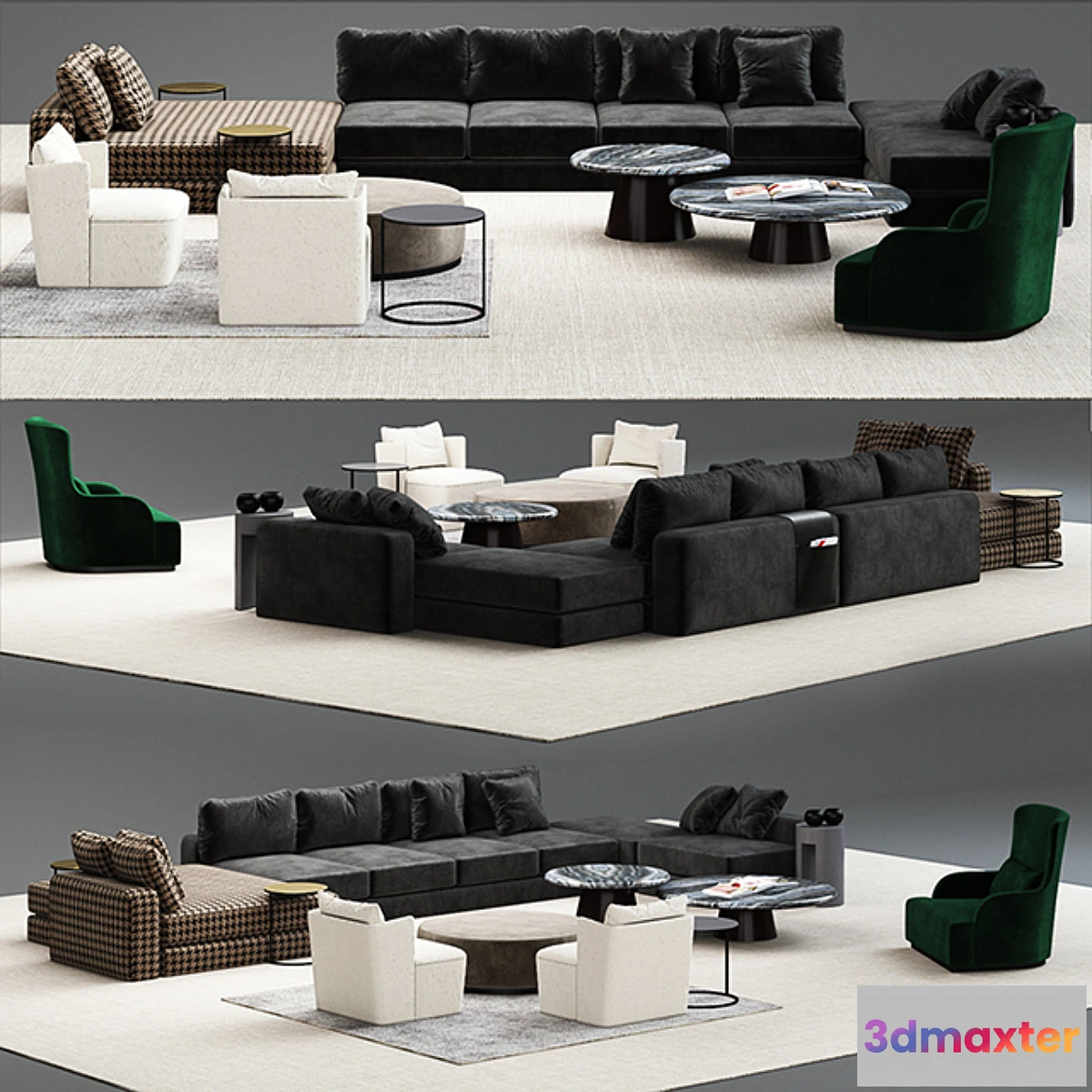 1436738 - meridiani harold modular sofos set 3D Max