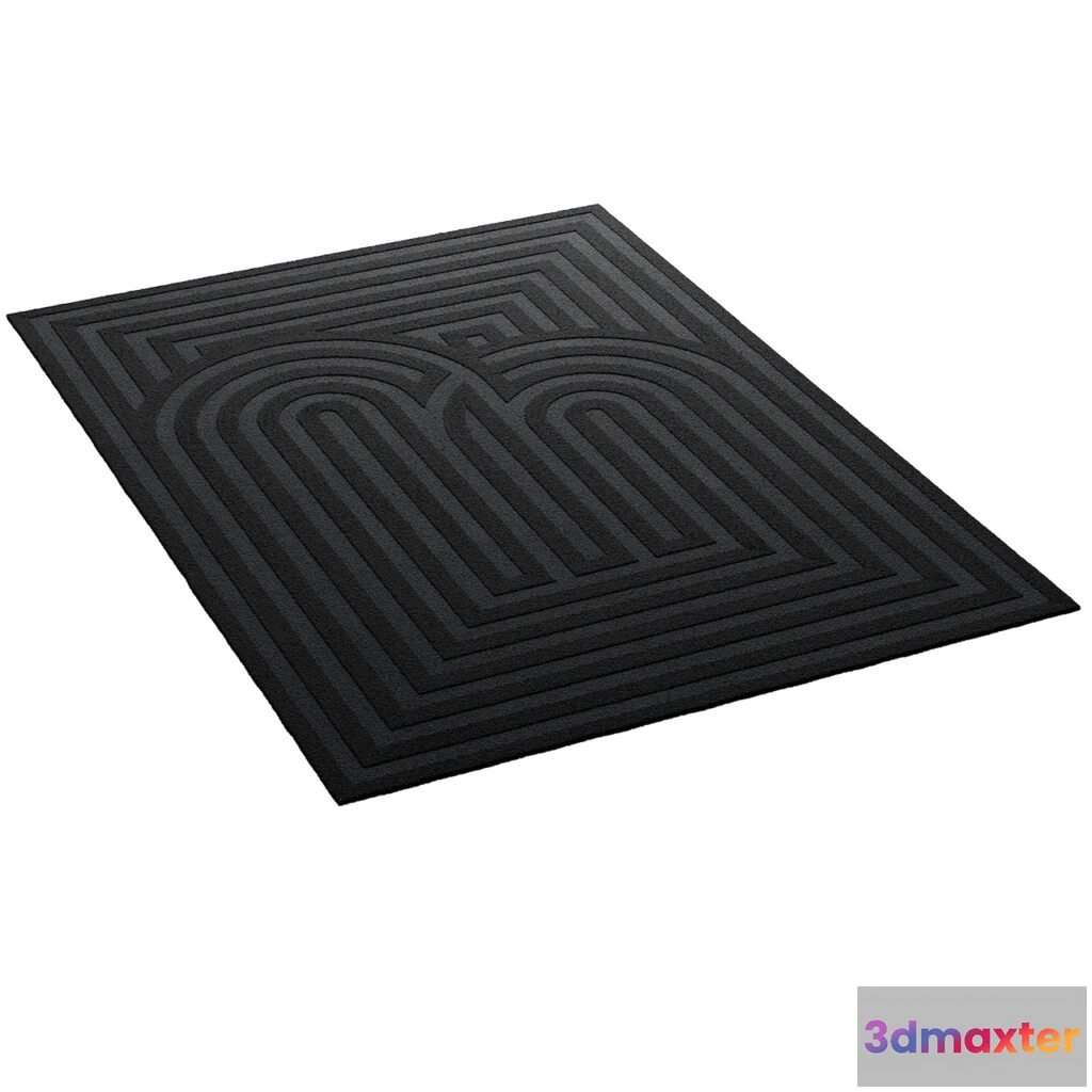1516440 - Classic Black Rectangular Rug by Feyyn 3D Max