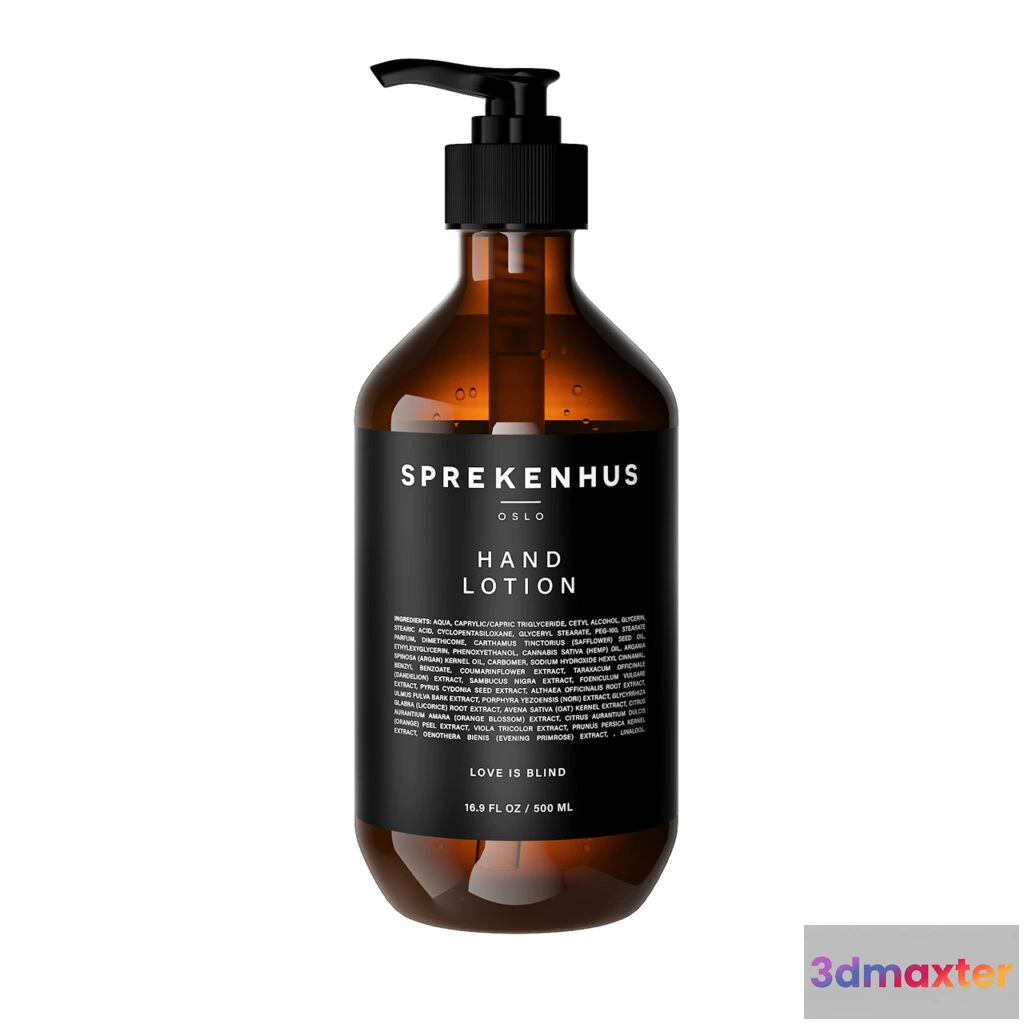 1516672 - Hand Lotion 500ml Love Is Blind by Sprekenhus 3D Max