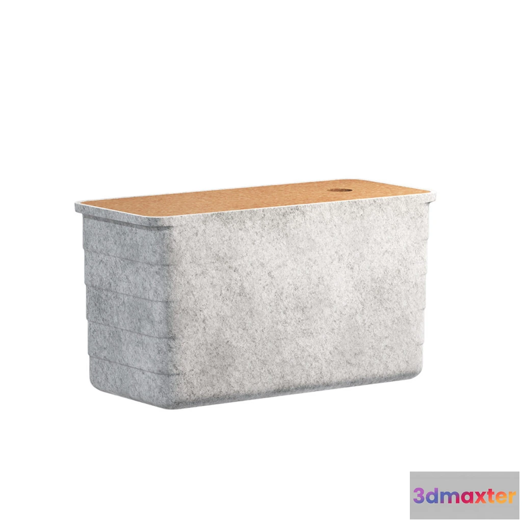 1517366 - Tura Felt Box With Cork Cover Small by Roca 3D Max