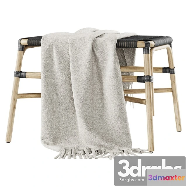 1033230 - rattan upholstered bench