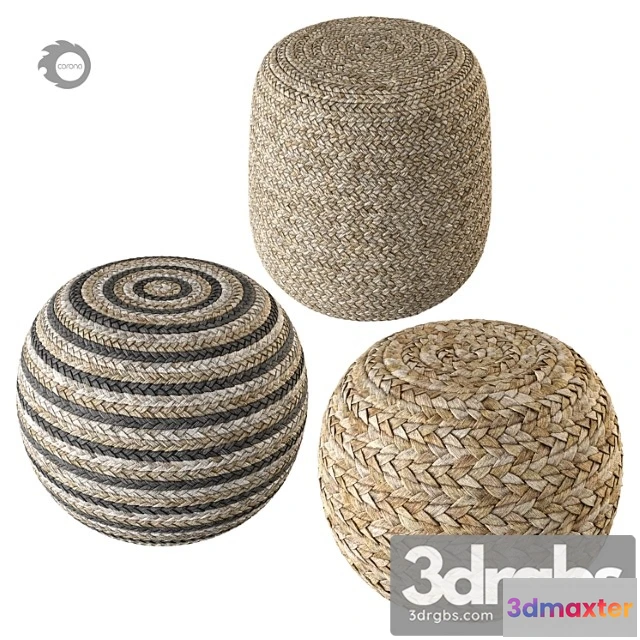 1033264 - Set of three poufs