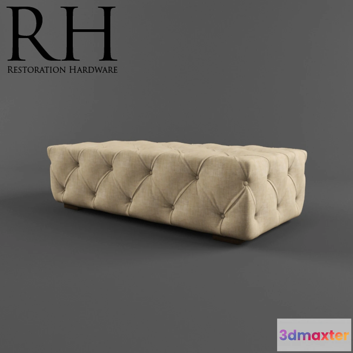 1267570 - Restoration Hardware _ Soho Ottoman 3D Max