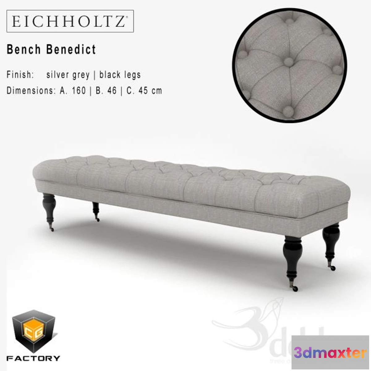 1269357 - Eichholtz Bench Benedict 3D Max