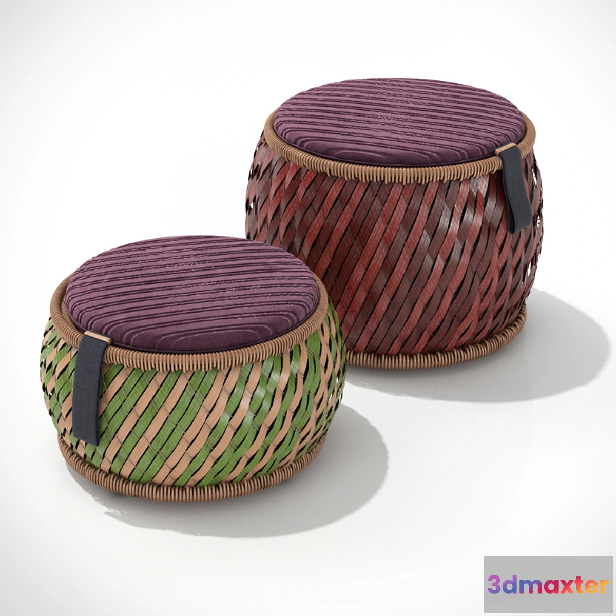 1273296 - Wicker ottomans DEDON DALA 3D Max
