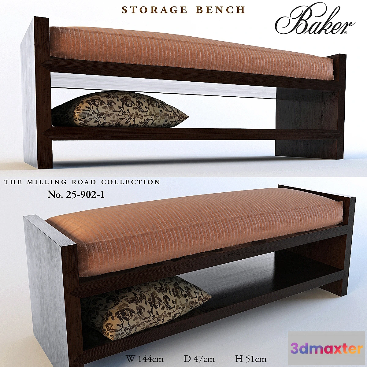 1274428 - Baker Storage bench 3D Max