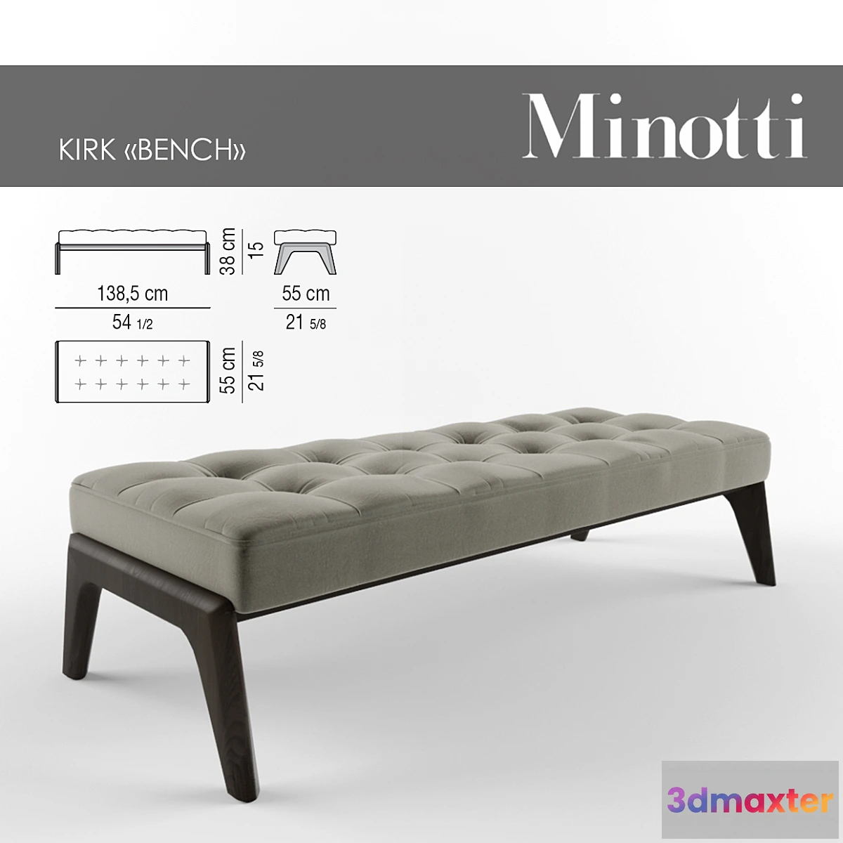 1287310 - Kirk_Bench_Minotti 3D Max