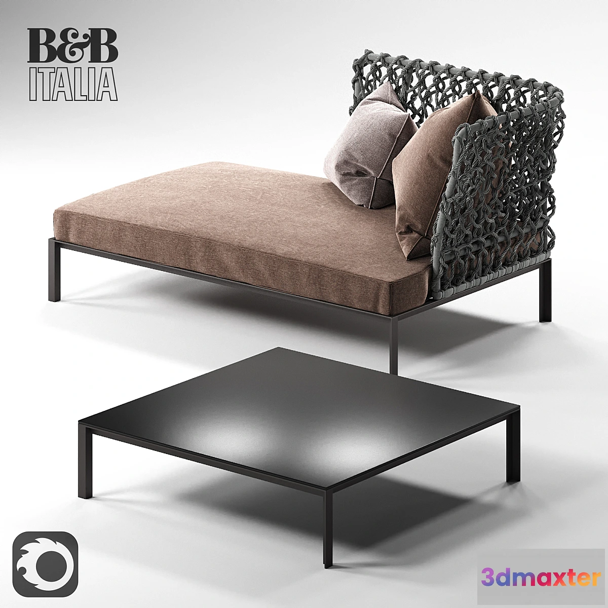 1289918 - B & B Ravel Sofa R160A6D and Table TR90 3D Max