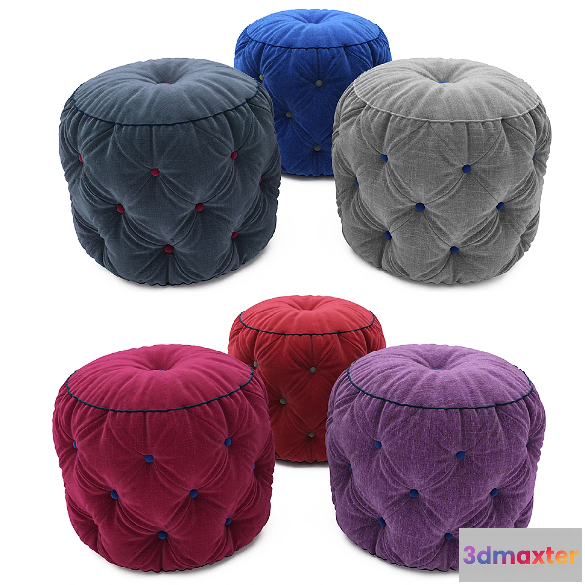1293353 - Pouf collection 02 3D Max
