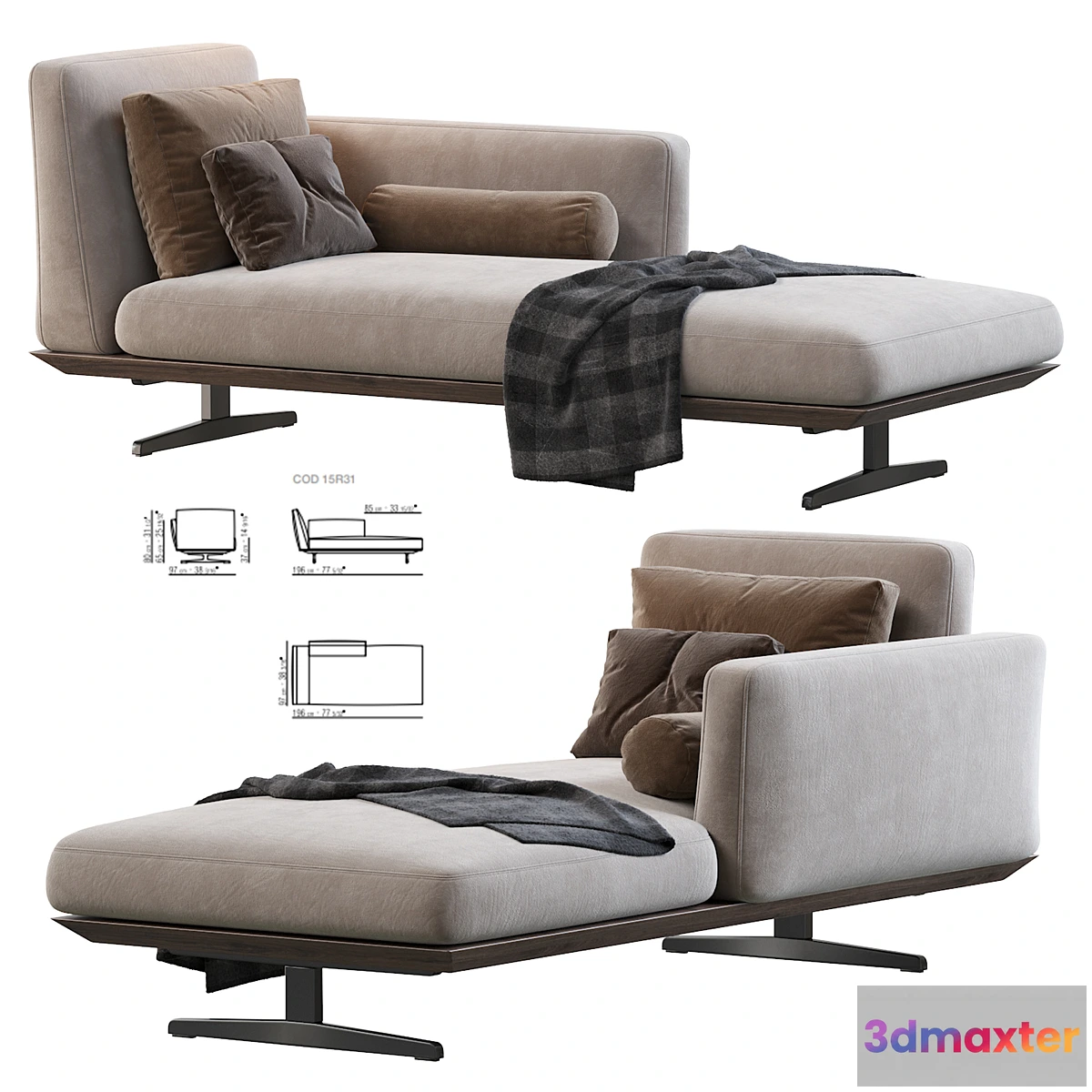 1295212 - Evergreen Chaise Longue 3D Max