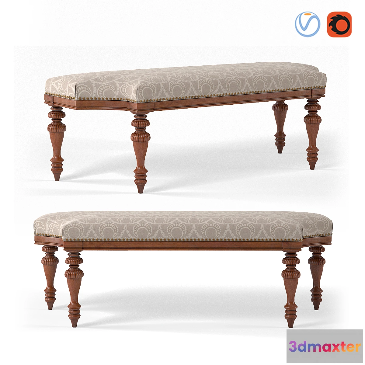 1304871 - Tuxedo Classic Bench 3D Max