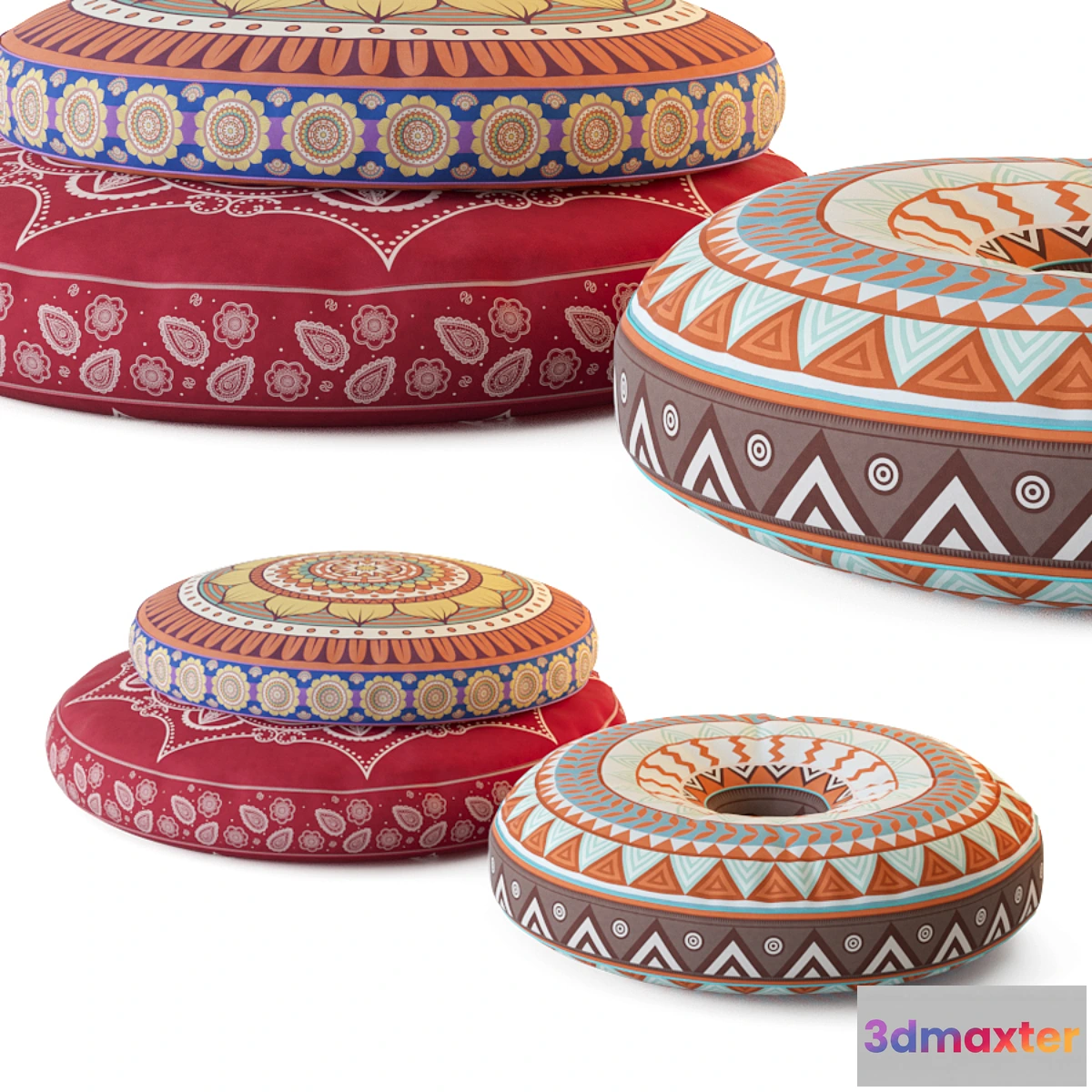 1304976 - Poufs with oriental patterns 3D Max